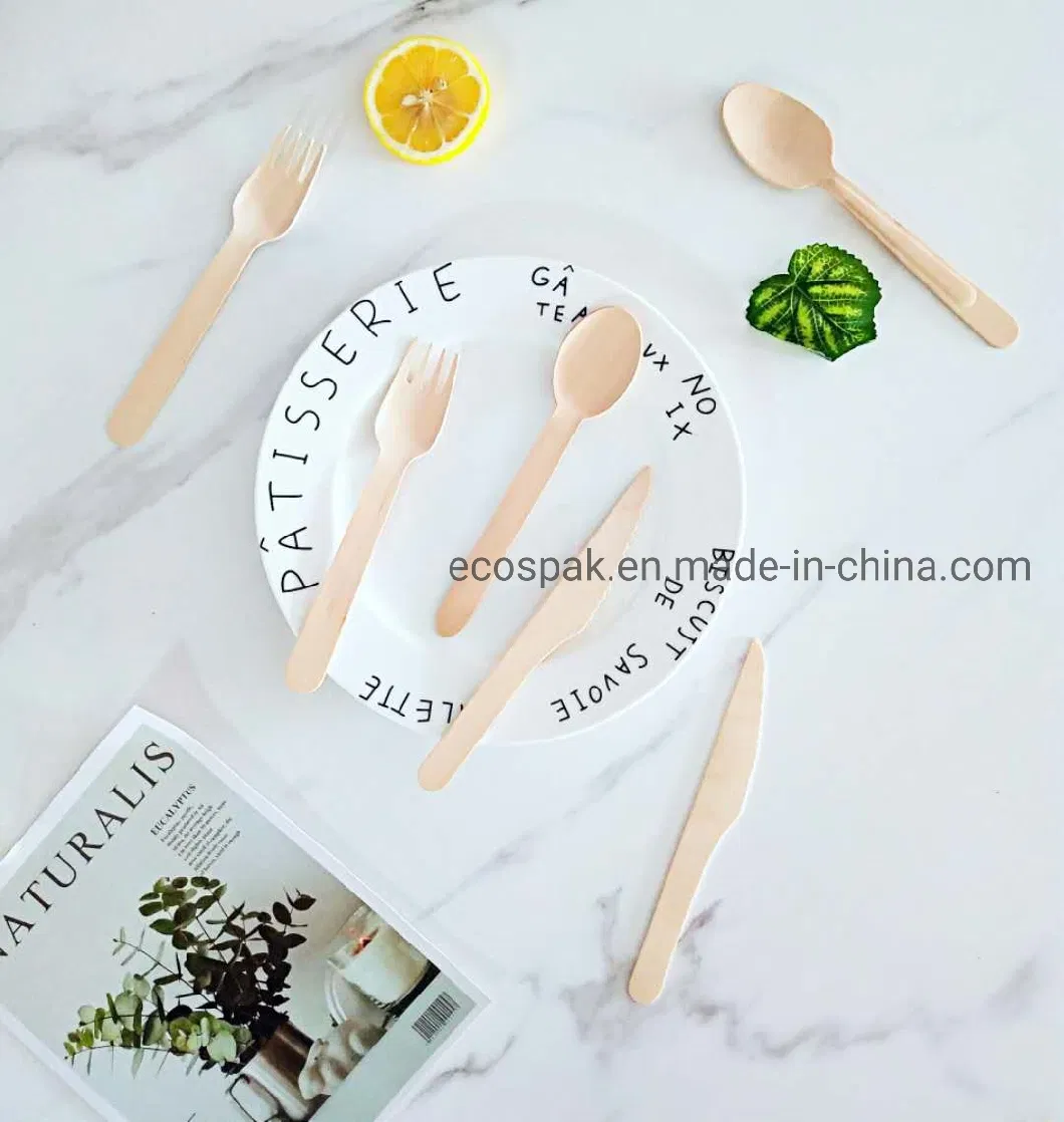 Disposable Biodegradable Compostable Wooden Cutlery Dinnerware Tableware Kitchen Utensils Fork